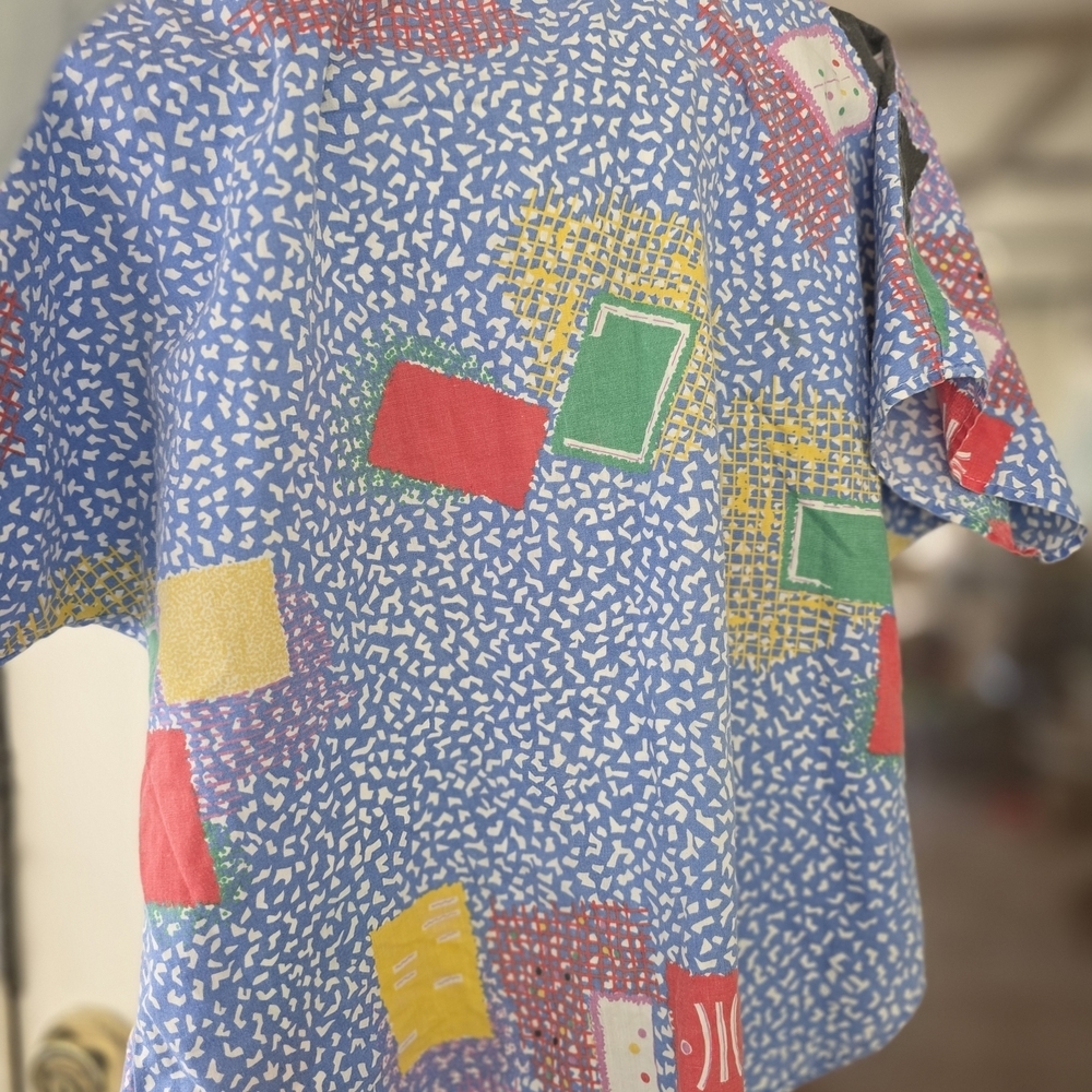 Vintage Vtg Topson Downs Geometric Print Button-Up Shirt Sz Small - Picture 5 of 5